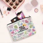 Positive Affirmations Makeup Bag Self Love Gifts Mental Health Gifts Inspirational Gifts for Women Female Girl Sister Friend Counselor Coworker Birthday Friendship Graduation Travel Toiletry Bag