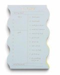 DesignWorks Ink Wavy Daily Planner Notepad - 4” X 6” Aesthetic Self Care Tracker & To Do List Note Pad - Checklist for Productivity, Mental Health & Wellness, 180 Tear-Off Sheets - Cloud