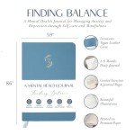 LIFTINSPIRE CO. FINDING BALANCE Mental Health Journal – 6-Month Daily Journal with Prompts for Mindfulness, Self-Care & Healing – Anxiety & Depression Relief – Blue Hardcover