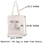 PWHAOO Funny Frog Self Care Tote Bag Self Love Tote Bag Mental Health Matters Gift Self Respect Frog Lover Gift (Self Care TOTE)