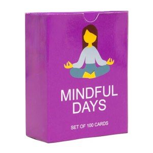 BayWel 100 Mindful Days - Daily Mindful Activity Cards – Self-Care & Gratitude Prompts for All Ages | Portable Travel Deck for Mental Wellness, Focus & Stress Relief