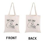 PWHAOO Funny Frog Self Care Tote Bag Self Love Tote Bag Mental Health Matters Gift Self Respect Frog Lover Gift (Self Care TOTE)