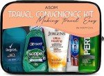 Asom Toiletry Travel Kit - 20 Piece TSA Approved Personal Care & Hygiene Essentials Set for Men & Women, Pre-Filled Convenience for Travel, Airplane Carry-On Ready