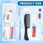 HQSLsund 10 Sets Personal Hygiene Kit Bulk, Disposable Toothbrushes with Toothpaste Floss Comb Soap and Cover, Toiletry Kits Homeless Supplies Bulk for Women,Men,Travel,Homeless