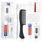 HQSLsund 25 Sets Personal Hygiene Kit Bulk, Disposable Toothbrushes with Toothpaste Floss Comb Soap Cover and Vanity Kit, Toiletry Kits Homeless Supplies Bulk for Women,Men,Travel,Homeless