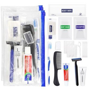 Basic Toiletry Kits, Individually Packed, Personal Hygiene Bulk Homeless Care Package Supplies, Travel Size for Men Women Charity, Disposable Toothbrushes With Toothpaste Set