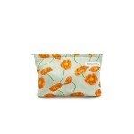 Summer Swan | Large Floral Mid-day Clutch | Period Kit & Hygiene Bag | Skincare Bag | Cute Color Block Floral Orange