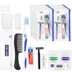 Basic Toiletry Kits, Individually Packed, Personal Hygiene Bulk Homeless Care Package Supplies, Travel Size for Men Women Charity, Disposable Toothbrushes With Toothpaste Set