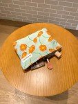 Summer Swan | Large Floral Mid-day Clutch | Period Kit & Hygiene Bag | Skincare Bag | Cute Color Block Floral Orange