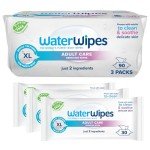 WaterWipes Adult Care Sensitive Body & Intimate Hygiene Wipes, 90 Wipes (3 Packs), Extra Large Textured, 99.9% Water-Based, For Everyday Personal Uses
