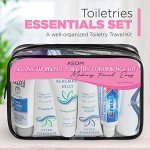 Asom Travel Toiletries Kit – TSA Approved Travel-Size 36-Piece Personal Care & Hygiene Essentials Set for Men & Women – Compact Unisex Kit for Flight, Vacation, Hotel, Gym, Camping
