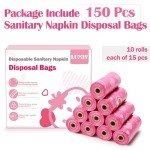 150Pcs Sanitary Napkin Disposal Bags, Luxiv Pink Disposable Sanitary Bag Personal Care Disposal for Tampons Trash Bag, Disposable Mini Bags for Women Privacy Handling Bag Diaper Sack (Purple)