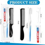 Newtay 100 Sets Disposable Toothbrushes with Toothpaste Floss and Comb for Travel Individually Wrapped, Homeless Care Package Bulk Hygiene Kits for Homeless/Hotel/shelter/Nursing Home/Charity