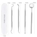PARYUNGR Dental Tools, Professional Teeth Cleaning Oral Care Hygiene Kit, Stainless Steel Dental Pick Tooth Scraper Tartar Plaque Remover for Dentist, Personal, Pet Use with Storage Box