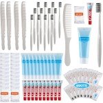 Dansib 48 Sets Basic Toiletry Kits Homeless Care Package Supplies Personal Hygiene Kits Bulk Include Disposable Toothbrush Toothpaste 30 Ml Shampoo Comb Bath Soap for Women Men Travel Charity Hotel