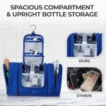 GOOSERIDE Travel Toiletry Bag for Women and Men - Hanging Cosmetic Travel Bag w/ 3 Detachable Organizer, Durable Hygiene Bag, Hanging Toiletry Bag Men or Makeup Case for Skincare - Royal Blue