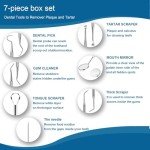 7pcs Dental Tools, Dental Pick Teeth Cleaning Tools Hygiene Kit, Professional Stainless Steel Tooth Scraper Plaque Tartar Cleaner - with Case, Personal Using, Pets - Teeth Cleaning Kit