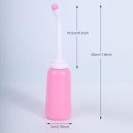 Handheld Personal Bidet Bottle, Bottle for Gentle Postpartum Care and Cleansing, Feminine Care， Personal Perineum Cleansing, 350Ml Portable Travel Bidet（Pink）, Resistant to 100ºC, Bonus Bag