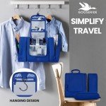 GOOSERIDE Travel Toiletry Bag for Women and Men - Hanging Cosmetic Travel Bag w/ 3 Detachable Organizer, Durable Hygiene Bag, Hanging Toiletry Bag Men or Makeup Case for Skincare - Royal Blue