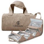 4-in-1 Hanging Toiletry bag - Roll-Up Makeup Bag - 4 Detachable PVC Zip Pouches – 600D Oxford Fabric, Versatile Travel Toiletry Organizer Bag - Makeup, Cosmetics, First Aid, Medicine Personal Care,