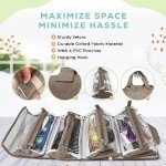 4-in-1 Hanging Toiletry bag - Roll-Up Makeup Bag - 4 Detachable PVC Zip Pouches – 600D Oxford Fabric, Versatile Travel Toiletry Organizer Bag - Makeup, Cosmetics, First Aid, Medicine Personal Care,