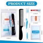 Newtay 48 Sets Personal Hygiene Kit Basic Toiletry Kits Homeless Supplies Bulk for Women, Men, Travel, Charity, Business Include 48 Shampoo, 48 Toothbrush, 48 Toothpaste, 48 Comb, and 48 Bath Soap