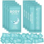 Treela 300 Pcs Bulk Deodorant Large Body Wipes Individually Wrapped Wet Wipes Travel Size for Adults Shower for Homeless Supplies Hygiene Personal Cleansing for Hiking Gym(7.09" X 9.84",Blue)