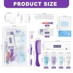 Pack of 50 Basic Toiletry Kits, Individually Packed, Personal Hygiene Kit Bulk Homeless Care Package Supplies, Travel Size Convenience Kits Suitable For Hotel, Home, Camping, Travel
