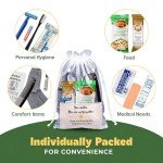 Homeless Care Package (5 Count) – Complete Hygiene Kits for Homeless Includes Food, Socks, First Aid and Personal Care Items – Ideal Homeless Blessing Bag for Outreach and Charity