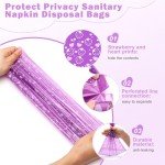 300P Sanitary Napkin Disposal Bags, Luxiv Disposable Sanitary Bags Rolls Personal Care Disposal Bag for Diapers, Tampons, Pad Period Bag Disposal Feminine Hygiene Products Bags with Scent (Purple)
