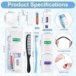 Pack of 10 Basic Toiletry Kits, Hygiene Kit Bulk, Individually Packed, Homeless Care Package Supplies Travel Size Toiletry Kit for Men Women Charity Reusable Toiletry Bag