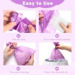 300P Sanitary Napkin Disposal Bags, Luxiv Disposable Sanitary Bags Rolls Personal Care Disposal Bag for Diapers, Tampons, Pad Period Bag Disposal Feminine Hygiene Products Bags with Scent (Purple)