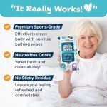Body Wipes For Adults Bathing No Rinse 50pc XL - Ultra Thick Travel Wipes For Personal Cleansing & Hygiene Essentials, Elderly Care, Incontinence Disposable Washcloths - Shower Wipes For Women Men