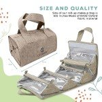 4-in-1 Hanging Toiletry bag - Roll-Up Makeup Bag - 4 Detachable PVC Zip Pouches – 600D Oxford Fabric, Versatile Travel Toiletry Organizer Bag - Makeup, Cosmetics, First Aid, Medicine Personal Care,