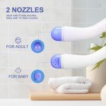2 Pack Portable Bidet Sprayer Peri Bottle, Number-one Travel Bidet Bottle 500ml 17oz Personal Hygiene Care Toilet Bidet Shower with 2 Nozzles, Dust Cap and Storage Bag for PostPartum Care and Recovery
