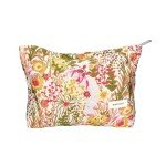 HEY M&Q Red Aesthetic Floral Cosmetic Bags for Women Canvas Makeup Pouch Large Capacity Period Kit Hygiene Clutch Bag Travel Elegant Skincare Girls Organizer Pouch