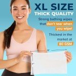 Body Wipes For Adults Bathing No Rinse 50pc XL - Ultra Thick Travel Wipes For Personal Cleansing & Hygiene Essentials, Elderly Care, Incontinence Disposable Washcloths - Shower Wipes For Women Men