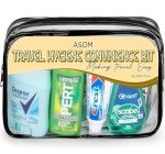 Asom Unisex Toiletry Travel Kit – 25-Piece TSA-Approved Hygiene Essentials Set with Leak-Proof Pre-Filled Bottles for Shampoo, Body Wash, Lotion and Personal Care in Clear Carry-On Bag