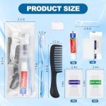 25 Sets Personal Hygiene Kit Basic Toiletry Kits Homeless Supplies Bulk for Travel,Charity,Business Include 25 Toothbrush,25 Toothpaste,25 Comb,25 Bath Soap, 25 Shampoo,25 Body Wash, 125 Floss Picks