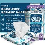 Body Wipes For Adults Bathing No Rinse 50pc XL - Ultra Thick Travel Wipes For Personal Cleansing & Hygiene Essentials, Elderly Care, Incontinence Disposable Washcloths - Shower Wipes For Women Men