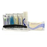 WNL Products 1400T Personal Care Travel Kit – TSA-Compliant Toiletries Set with Travel-Size Shampoo, Conditioner, Body Wash, Toothpaste, Toothbrush & More in Clear Pouch