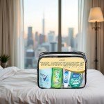 Asom Unisex Toiletry Travel Kit – 25-Piece TSA-Approved Hygiene Essentials Set with Leak-Proof Pre-Filled Bottles for Shampoo, Body Wash, Lotion and Personal Care in Clear Carry-On Bag