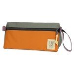 Topo Designs Dopp Kit - Travel Bag for Personal Care Essentials, Self Standing Triangular Shape, Fully Lined for Easy Cleaning, Recycled Nylon (Beetle/Spice)