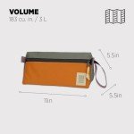 Topo Designs Dopp Kit - Travel Bag for Personal Care Essentials, Self Standing Triangular Shape, Fully Lined for Easy Cleaning, Recycled Nylon (Beetle/Spice)