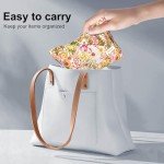 HEY M&Q Red Aesthetic Floral Cosmetic Bags for Women Canvas Makeup Pouch Large Capacity Period Kit Hygiene Clutch Bag Travel Elegant Skincare Girls Organizer Pouch
