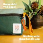 Topo Designs Dopp Kit - Travel Bag for Personal Care Essentials, Self Standing Triangular Shape, Fully Lined for Easy Cleaning, Recycled Nylon (Beetle/Spice)