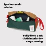 Topo Designs Dopp Kit - Travel Bag for Personal Care Essentials, Self Standing Triangular Shape, Fully Lined for Easy Cleaning, Recycled Nylon (Beetle/Spice)