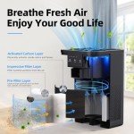 AROEVE Air Purifiers for Bedroom Air Purifier With Aromatherapy Function For Pet Smoke Pollen Dander Hair Smell 20dB Air Cleaner For Bedroom Office Living Room, MK06- Black(Available for California)