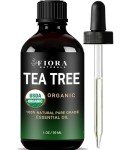 Tea Tree Essential Oil by Fiora Naturals - 100% Pure Organic Oil, for Face, Hair, Skin, Acne, Scalp, Foot and Toenails, Melaleuca Alternifolia