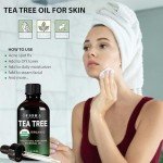 Tea Tree Essential Oil by Fiora Naturals - 100% Pure Organic Oil, for Face, Hair, Skin, Acne, Scalp, Foot and Toenails, Melaleuca Alternifolia
